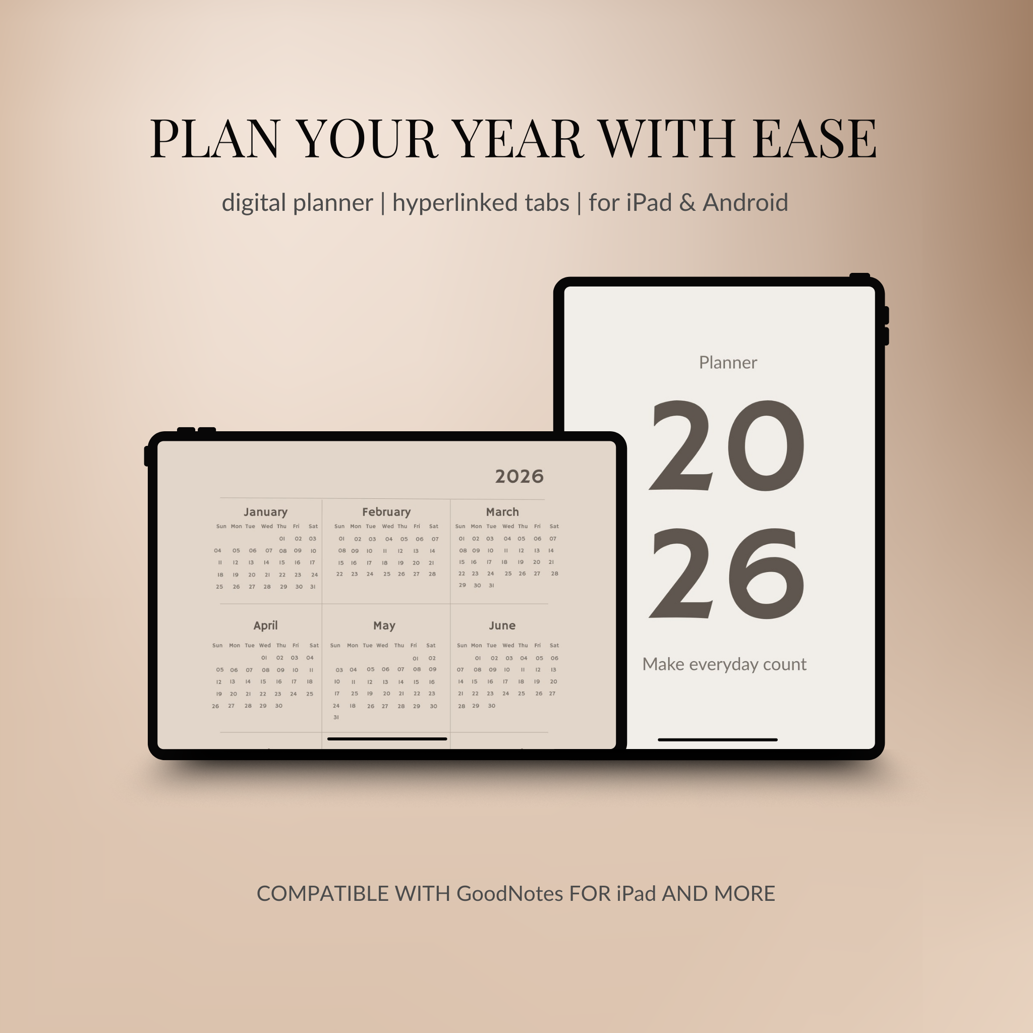 Digital Daily, Weekly & Year Planner for iPad