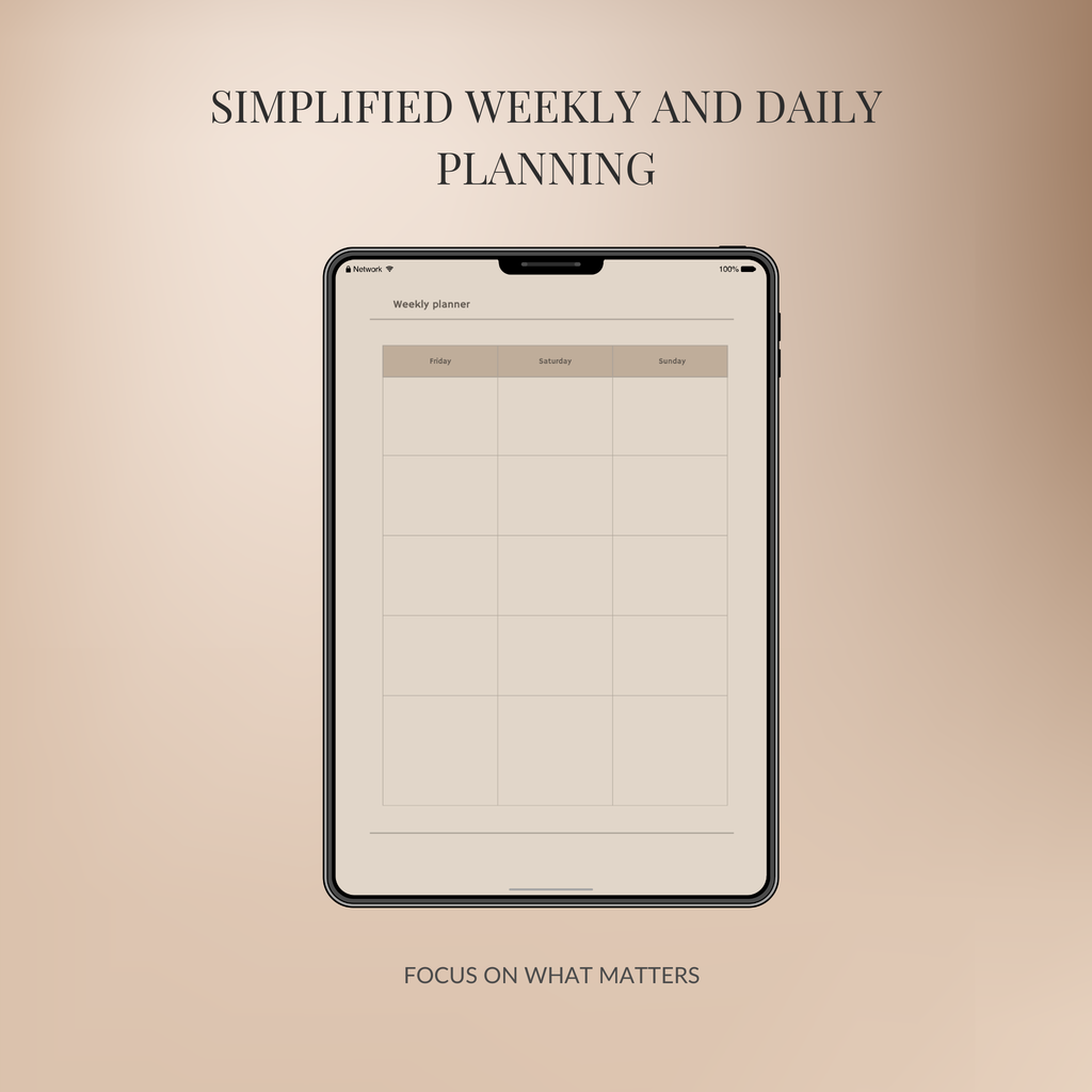 Digital Daily, Weekly & Year Planner for iPad